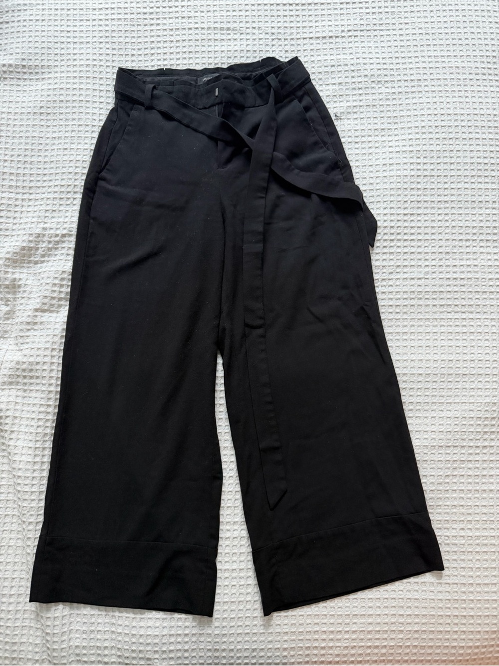 Banana Republic Black Wide-Leg Tie-Waist Pants